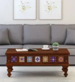 Miramika Sheesham Wood Coffee Table In Honey Oak Finish By Royal Sheesham