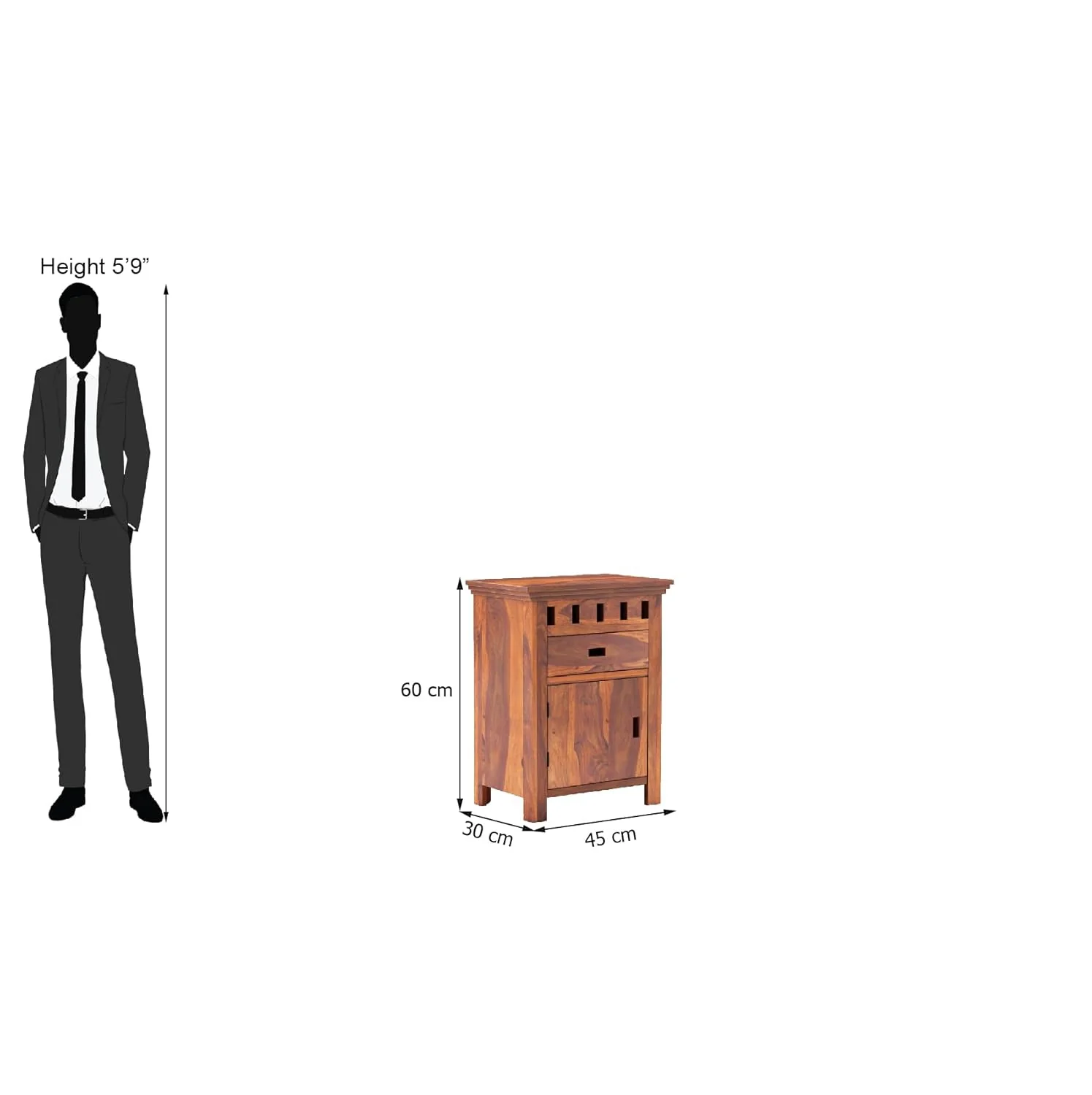 Royal sheesham modern bedside table for bedroom - Image 8