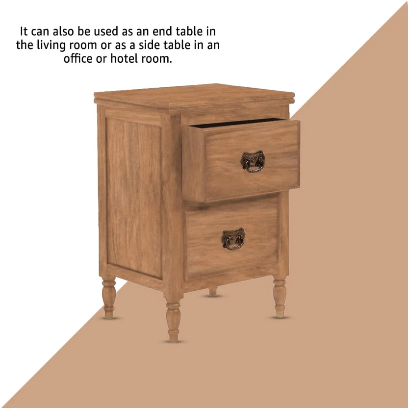 Royal sheesham bedside table with drawer and shelf - Image 6