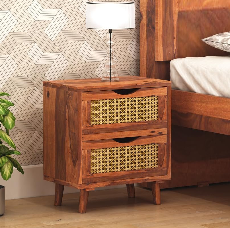 Royal sheesham solid sheesham wood bedside table online - Image 3