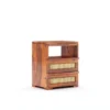 Royal sheesham bedside table with open shelf design - Image 4