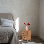 Royal Sheesham bedside table with drawer and open shelf made from solid sheesham wood for bedroom storage and modern home use