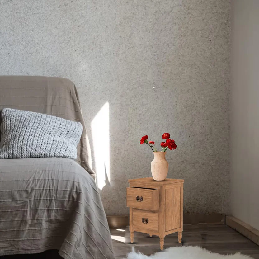 61I8uIV2RoL._SL1000 Royal Sheesham bedside table with drawer and open shelf made from solid sheesham wood for bedroom storage and modern home use