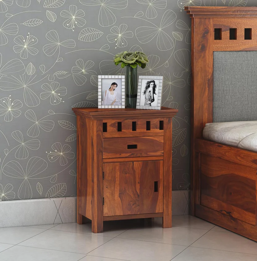 Royal sheesham modern bedside table for bedroom - Image 2