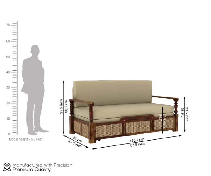 Royal sheesham affordable sofa cum bed with mattress - Image 12