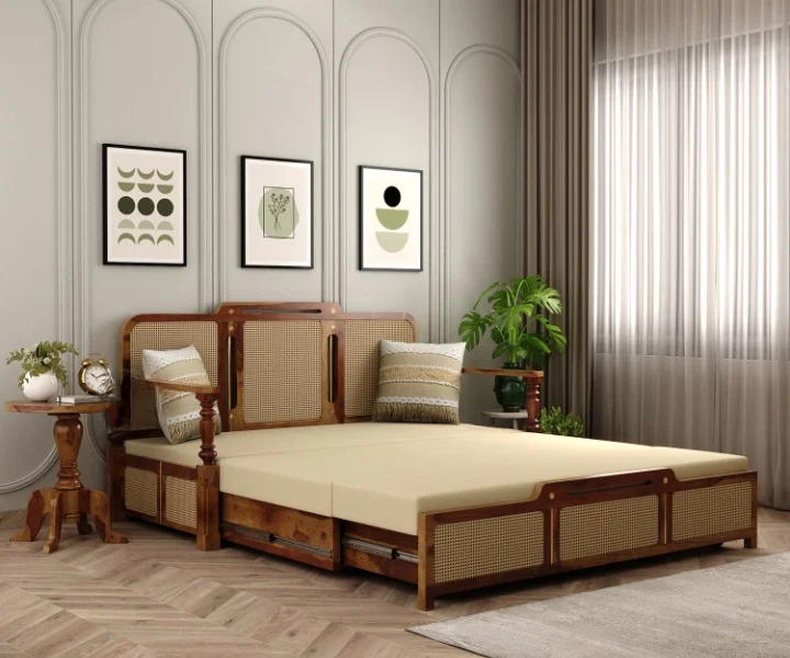 Royal sheesham affordable sofa cum bed with mattress - Image 15