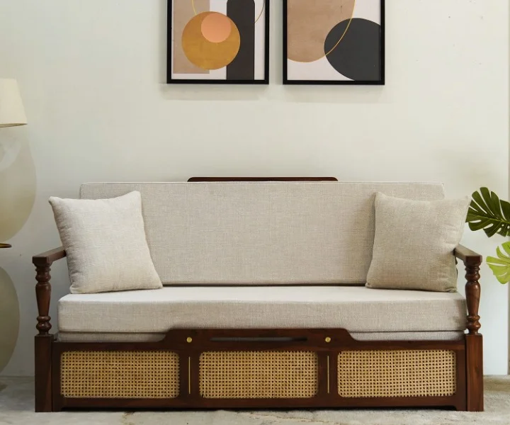Royal sheesham affordable sofa cum bed with mattress - Image 7