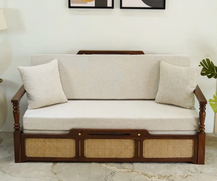 Royal sheesham affordable sofa cum bed with mattress - Image 8
