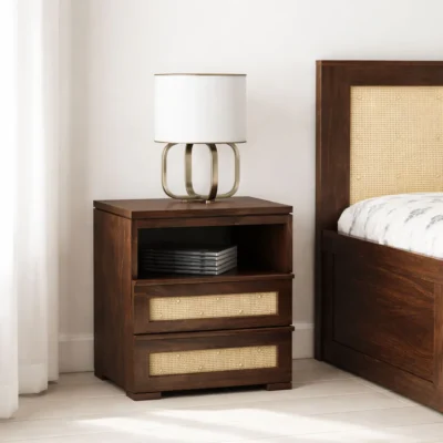 Royal Sheesham small bedside table made from solid sheesham wood ideal for compact rooms and small bedroom spaces