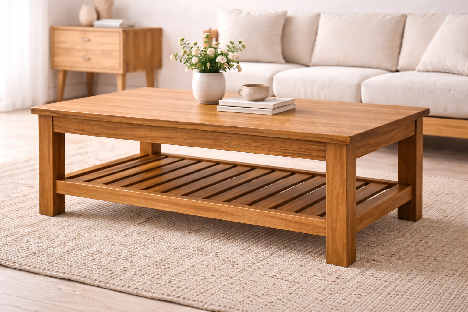 Classic Rajasthan Premium Solid Wood Coffee Table with Modern - Image 6