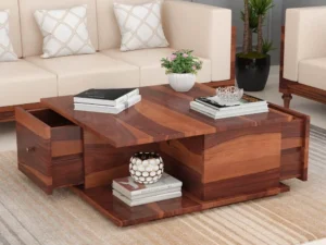 Solid Sheesham Wood Coffee Table for Living Room – Royal Sheesham Furniture