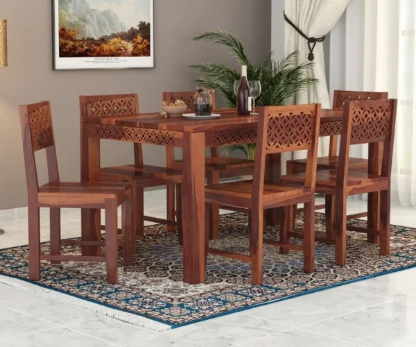Classic Sheesham Wood Dining Table Set for Modern Homes