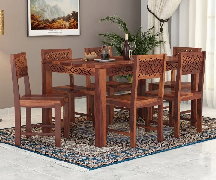 Classic Sheesham Wood Dining Table Set for Modern Homes