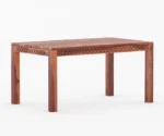 Classic Solid Sheesham Wood Dining Table Set with 6 Chairs - Image 3