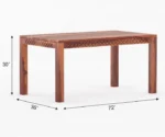 Classic Solid Sheesham Wood Dining Table Set with 6 Chairs - Image 10