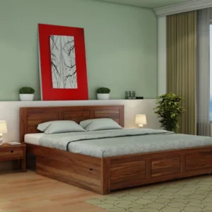 Contemporary Solid Sheesham Wood Bed Royal Sheesham for Bedroom