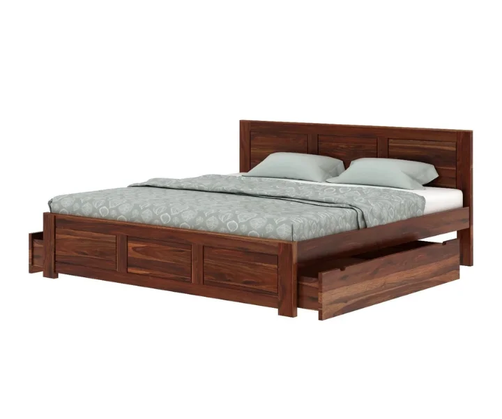 Contemporary Solid Wood Bed Royal Sheesham - Image 8