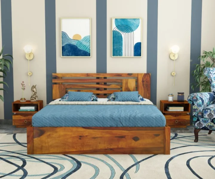 Designer Solid Sheesham Wood Bed Royal Sheesham - Image 7