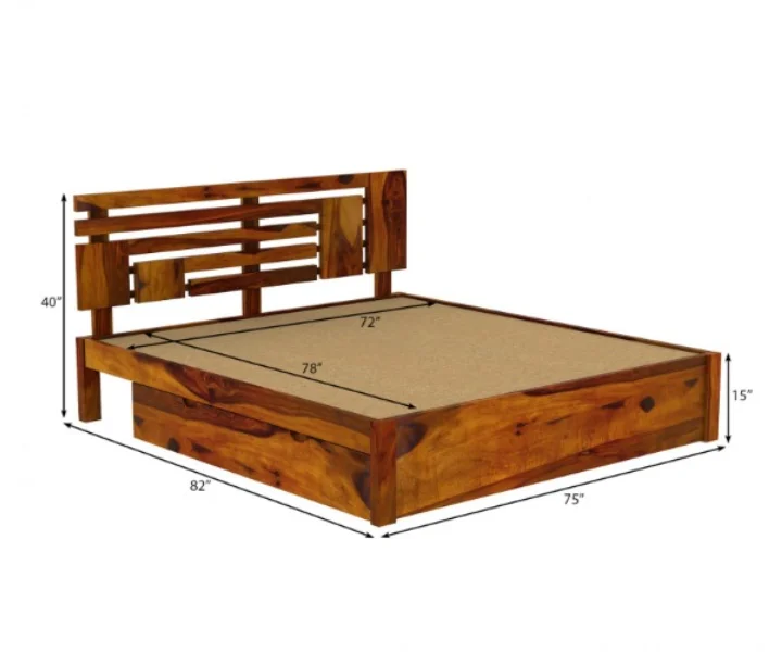 Designer Solid Sheesham Wood Bed Royal Sheesham - Image 4