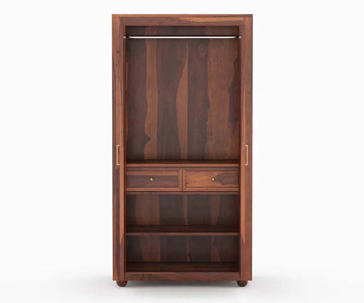 Elegant 2 Door Sheesham Wood Wardrobe Royal Sheesham - Image 3