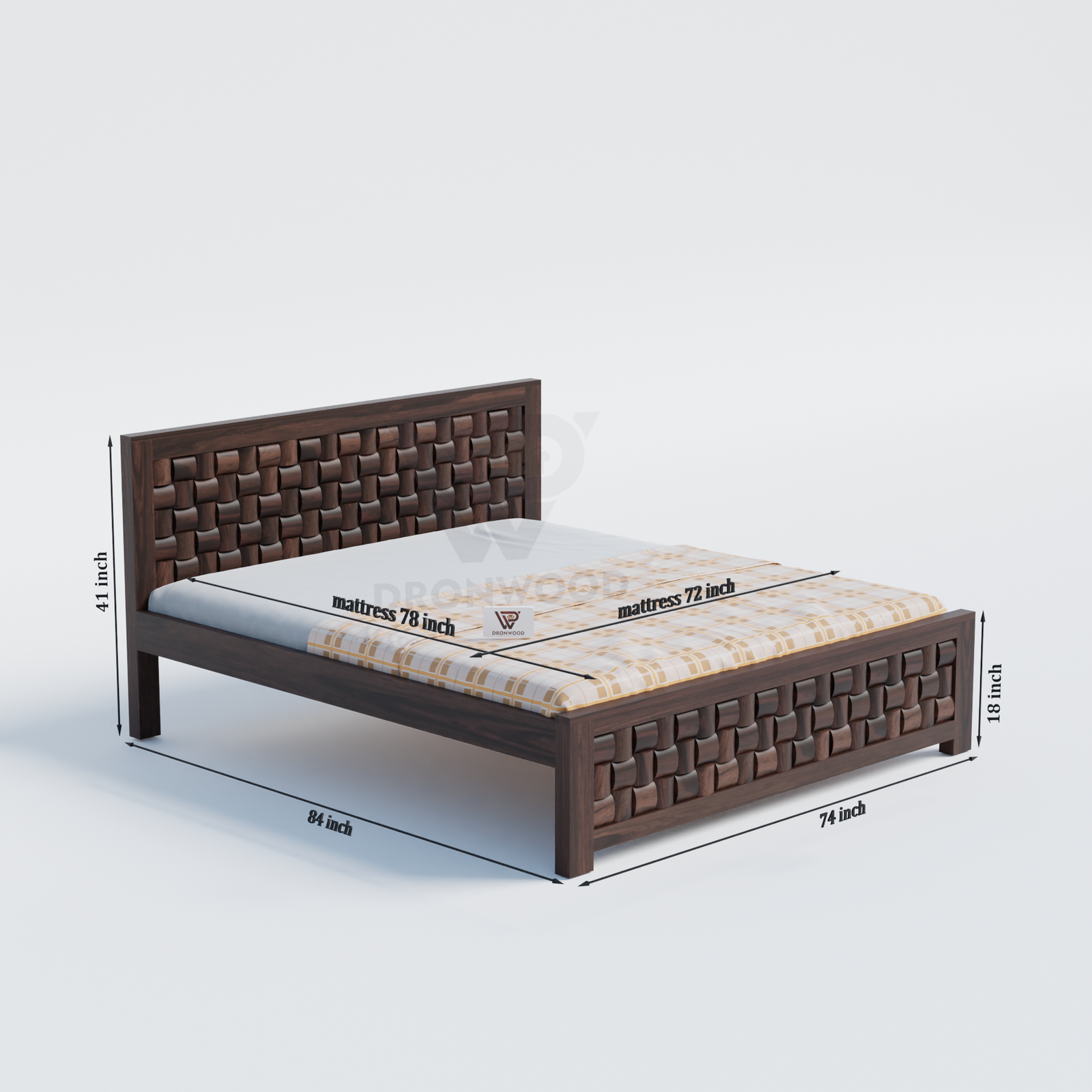 Elegant Sheesham Wood Storage Bed with Modern Headboard Design - Image 4