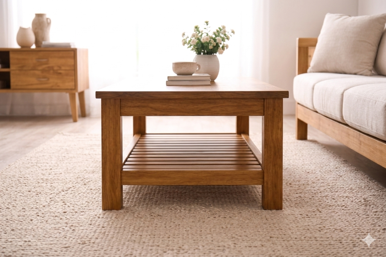 Classic Rajasthan Premium Solid Wood Coffee Table with Modern - Image 5