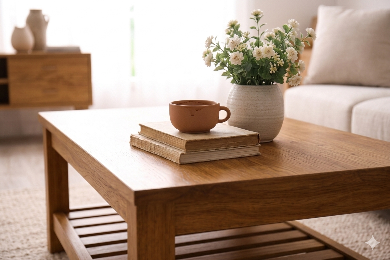 Classic Rajasthan Premium Solid Wood Coffee Table with Modern - Image 4