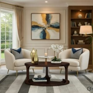 Handcrafted Sheesham Wood Coffee Table with Bottom Storage Rack – Royal Sheesham