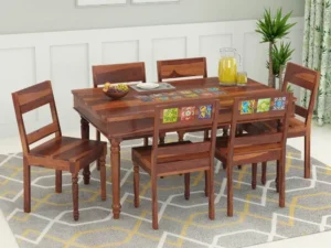 Premium Sheesham Wood Dining Table Set with 6 Chairs