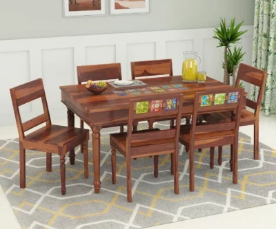 Premium Sheesham Wood Dining Table Set with 6 Chairs