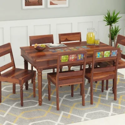 Premium Sheesham Wood Dining Table Set with 6 Chairs