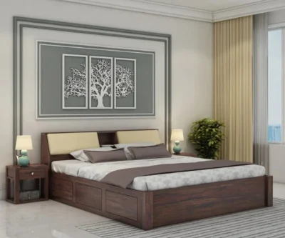Luxury Solid Sheesham Wood King Size Bed Royal Sheesham for Bedroom Furniture