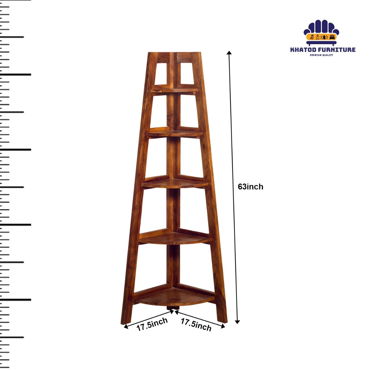 Solid Sheesham Minimalist Wooden Bookshelf Royal Sheesham - Image 3