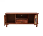 Modern Classic Sheesham Wood TV Cabinet with Open Shelves & Drawers - Image 4