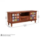 Modern Classic Sheesham Wood TV Cabinet with Open Shelves & Drawers - Image 6