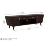 Modern Solid Sheesham Wood TV Cabinet with Center Shelves & Side Storage - Image 4