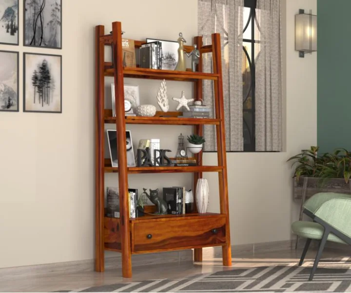Modern Solid Wood Bookshelf Royal Sheesham