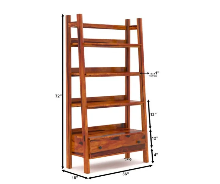 Modern Solid Wood Bookshelf Royal Sheesham - Image 7