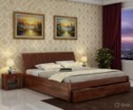 Royal Sheesham Solid Wood Bed with Slatted Headboard and Storage