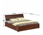 Premium Handmade Sheesham Wood Storage Bed for Modern Bedroom - Image 4