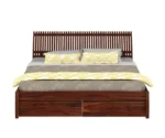 Premium Handmade Sheesham Wood Storage Bed for Modern Bedroom - Image 6