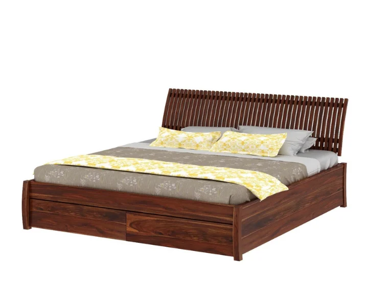 Premium Handmade Sheesham Wood Storage Bed for Modern Bedroom - Image 7