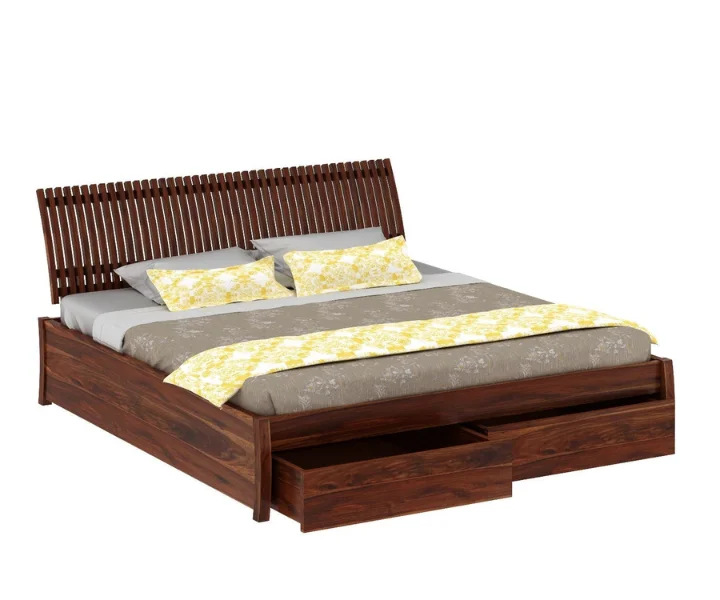Premium Handmade Sheesham Wood Storage Bed for Modern Bedroom - Image 9