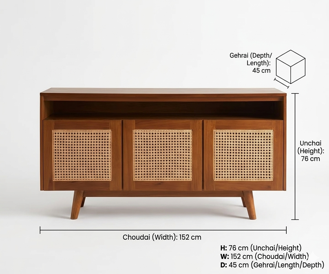 Premium Sheesham Wood TV Unit for Living Room Furniture - Image 6