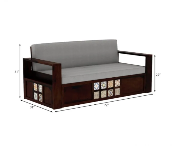 Royal sheesham sofa cum bed emi option india - Image 7