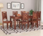 Elegant heritage style wooden 6 seater dining table with chairs