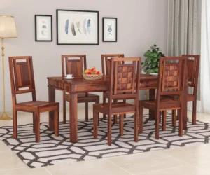 Elegant heritage style wooden 6 seater dining table with chairs