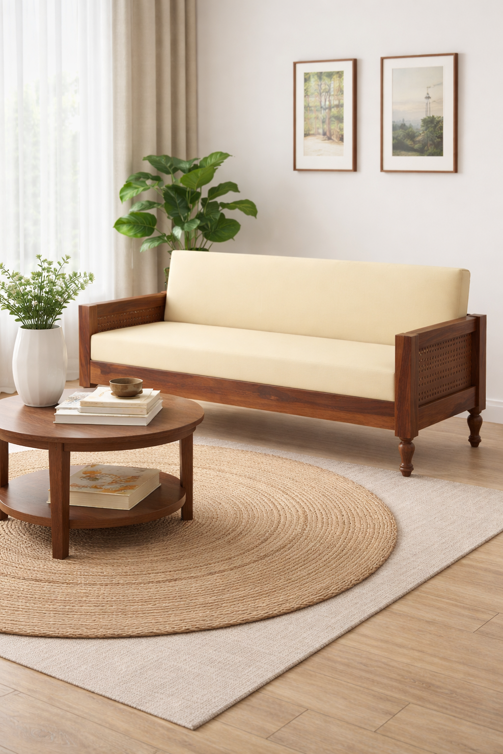 Royal Sheesham Luxury Solid Wood Living Room Sofa - Image 2