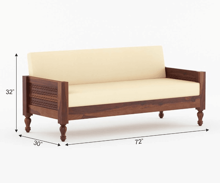 Royal Sheesham Luxury Solid Wood Living Room Sofa - Image 4