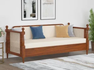Royal Sheesham Modern Solid Sheesham Wood Sofa for Living Room with Cushion Seating